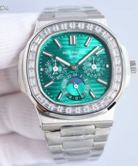 파텍필립 노틸러스 퍼페츄얼 캘린더 바게뜨 다이아 그린컬러 시계 워치